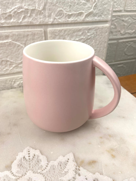 Pink and White Coffee Mug
