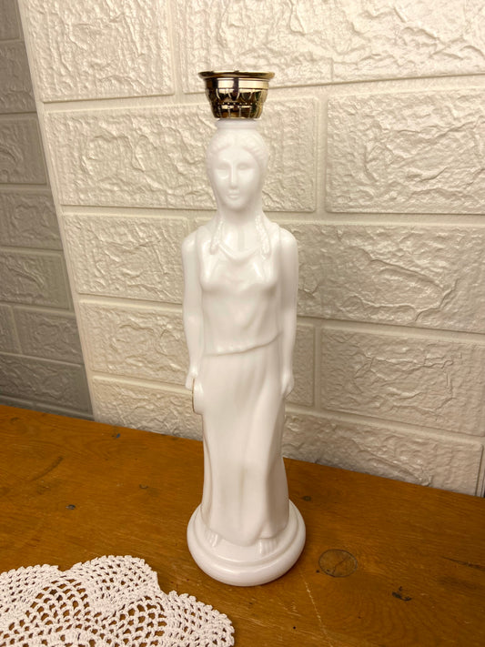 Vintage Avon | Athena Milk Glass Bath Oil Decanter (Empty)