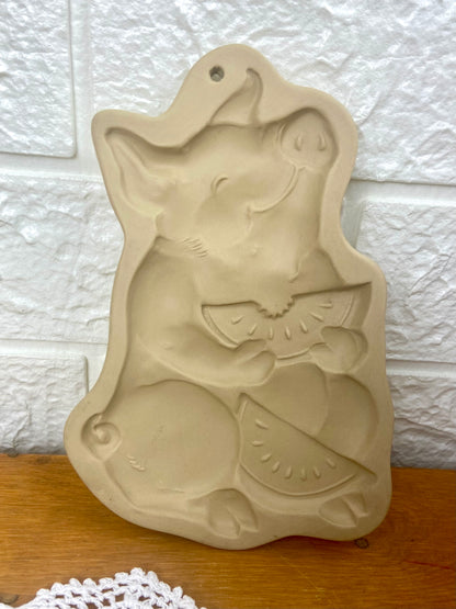 Clay Pig Cookie Mold by Brown Bag Cookie Art