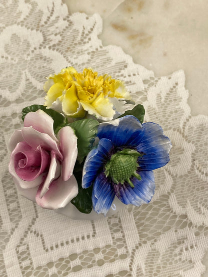Handmade Porcelain Flowers in a Vase by Radnor Bone China, England