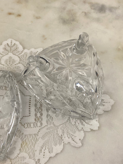 Crystal Footed Candy Dish with Spired Lid