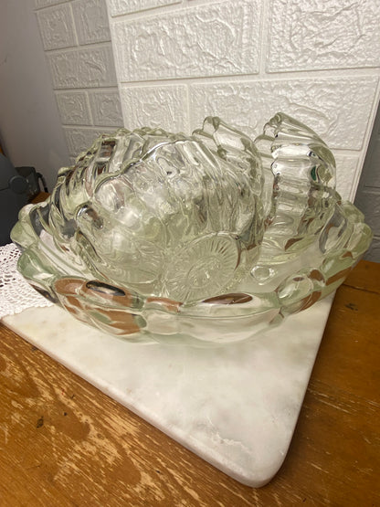 Glass Sunflower Salad Bowl Set by Indiana Glass