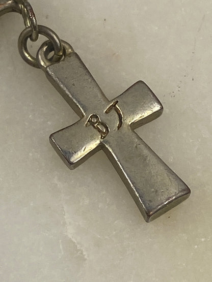Betsey Johnson Cross and Charm Chain Dangle Earrings [Lever Backs]