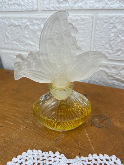 Vintage Avon | Lily of the Valley Glass Bottle with Frosted Stopper (Partially Full)
