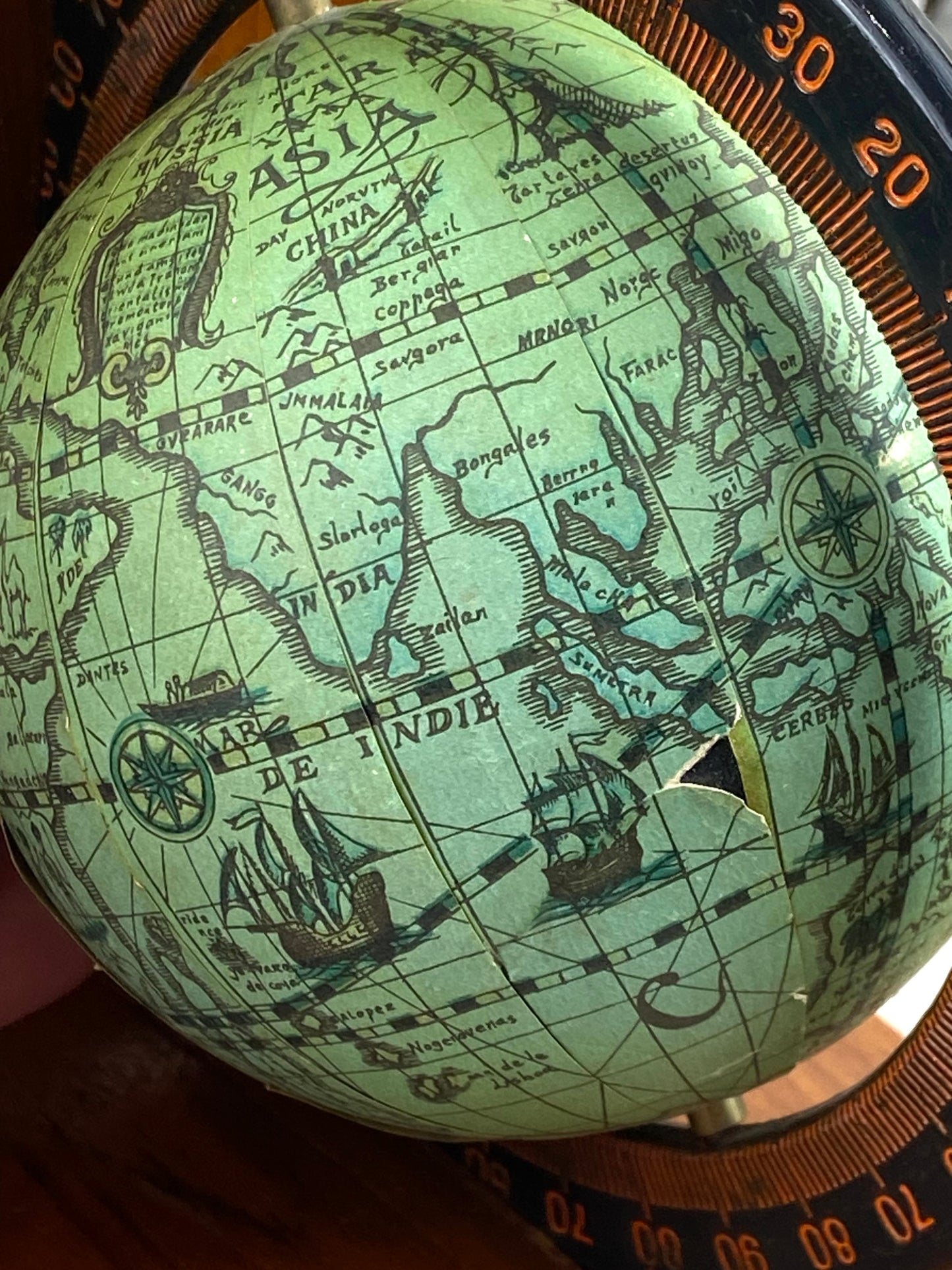 Pair of Old-World Spinning Globe Bookends