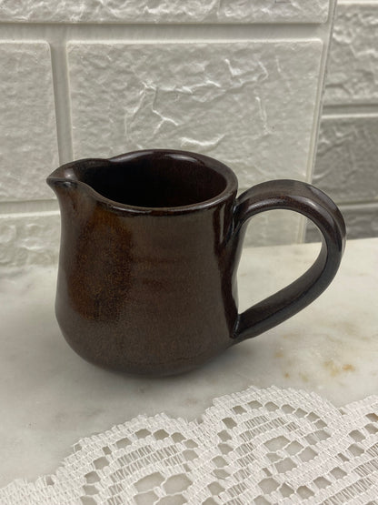 Small Brown Pottery Creamer by Fran