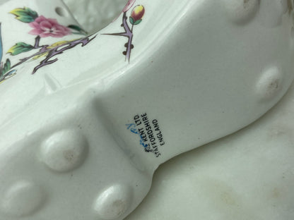 Old Foley James Kent Ltd. Porcelain Boot; Chinese Rose Pattern