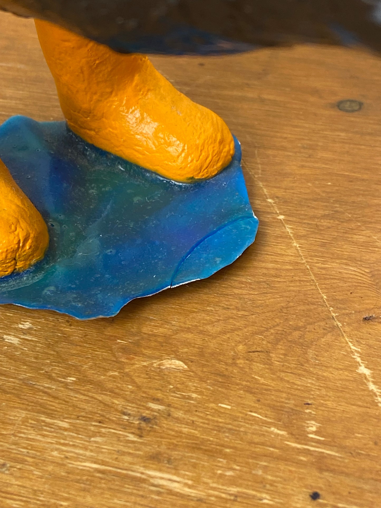 Handmade Paper Mache Crow in Rain Boots