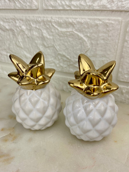 Ceramic Pineapple Salt & Pepper Shakers (Pair)
