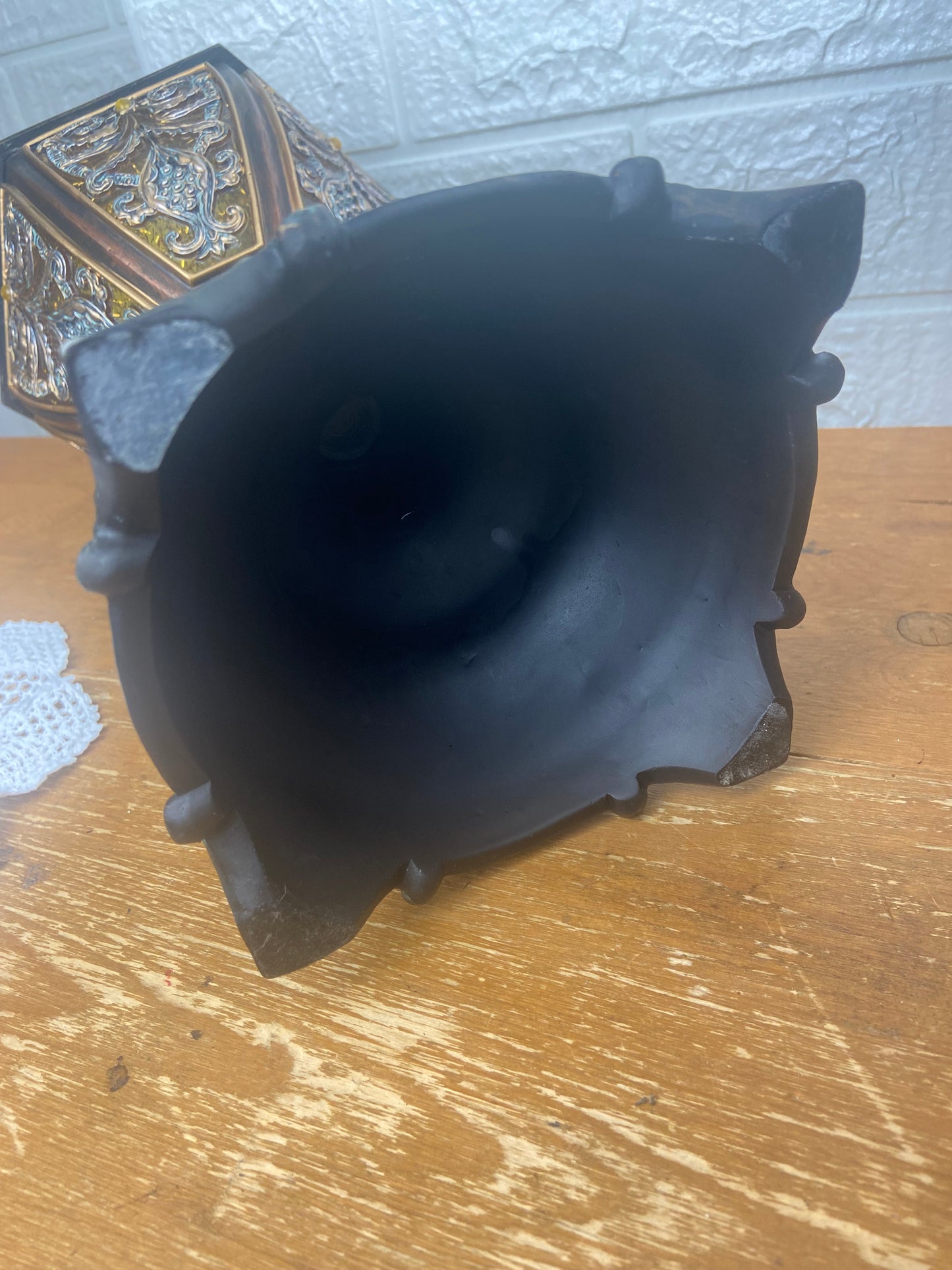 13” Brown and Amber Vase