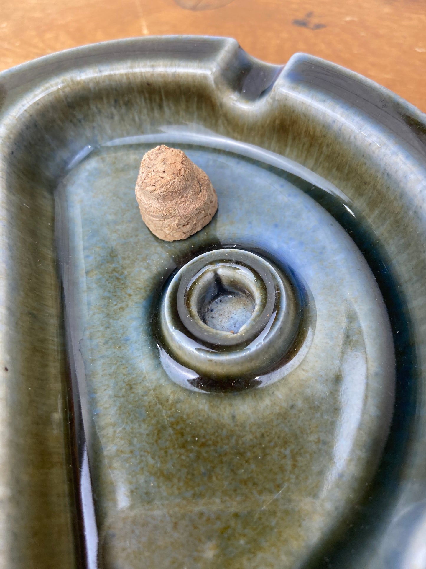 Ceramic Ashtray and Pipe Rest with Cork Tapper
