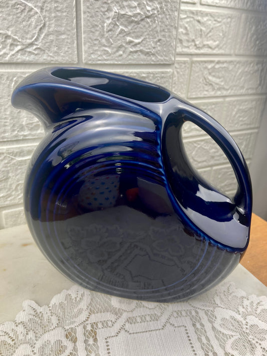 Fiesta Art Deco Disk Pitcher in Cobalt Blue