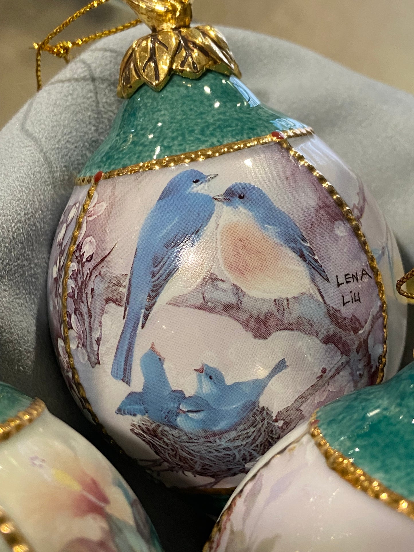 Hand Painted Porcelain Hanging Ornaments by Lena Liu | ‘Nature’s Poetry’ Collection