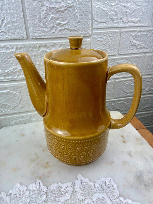 7.5” Ceramic MCM Coffee Pot | Butterscotch Glaze