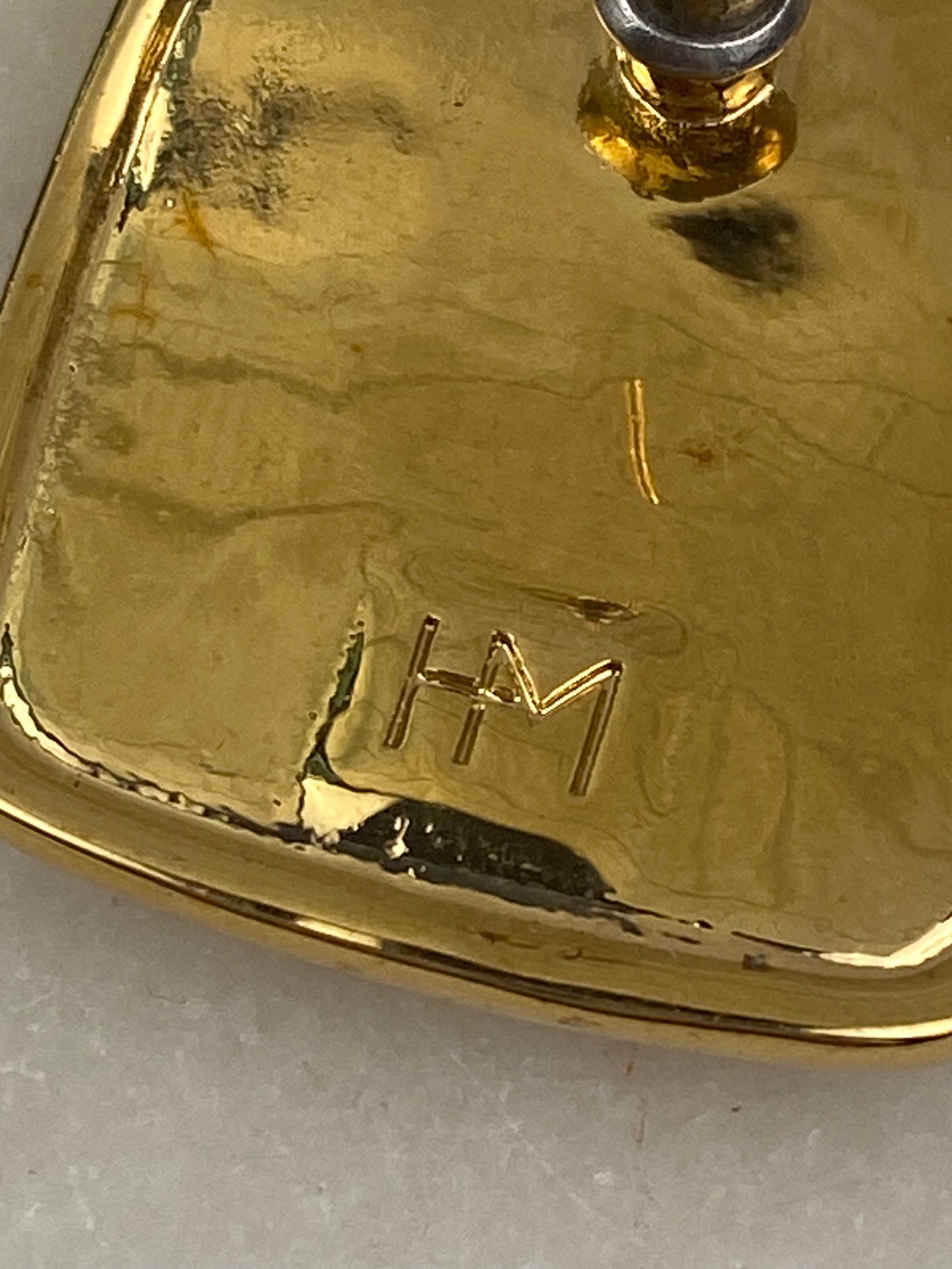 Large Rectangular Gold-Plated Brass Earrings by Heavenly Mayhem [Posts]