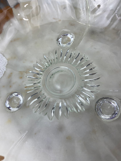 Glass Sunflower Salad Bowl Set by Indiana Glass