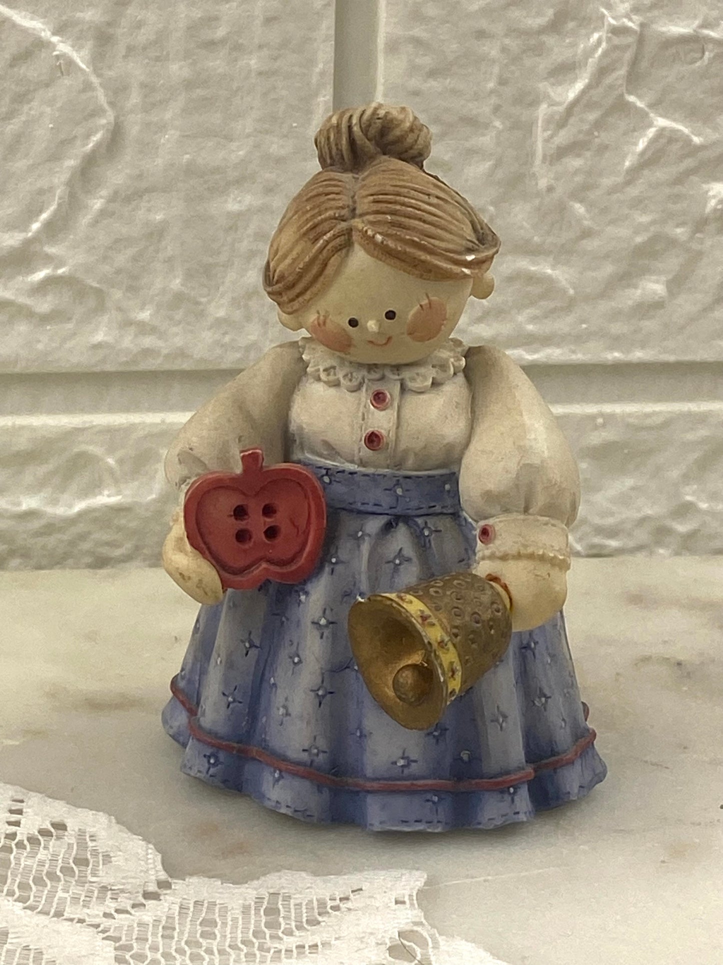 Small Resin ‘Cute as a Button’ Figurine by Mary Rhyner