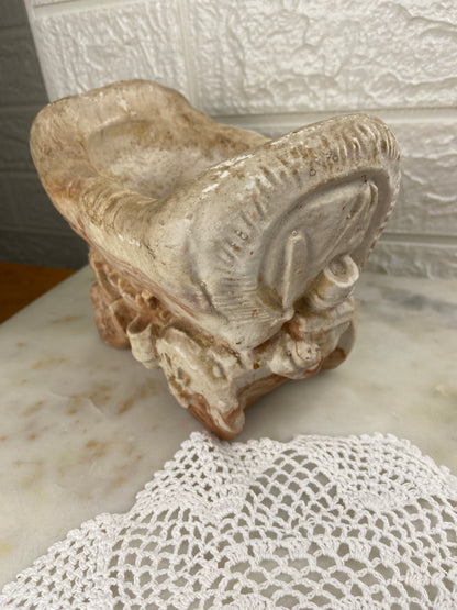 Marbled Clay Wagon Planter by Comanche Pottery