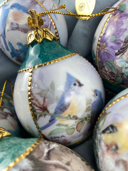 Hand Painted Porcelain Hanging Ornaments by Lena Liu | ‘Nature’s Poetry’ Collection