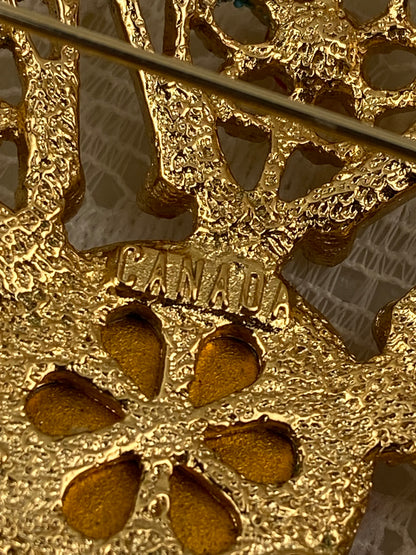 Large Gold Tone Serenade Brooch by Sarah Coventry