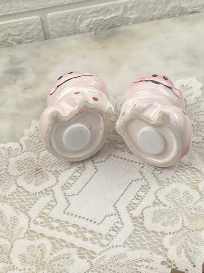 Pair of Polka Dot Pigs | Ceramic Salt & Pepper Shakers