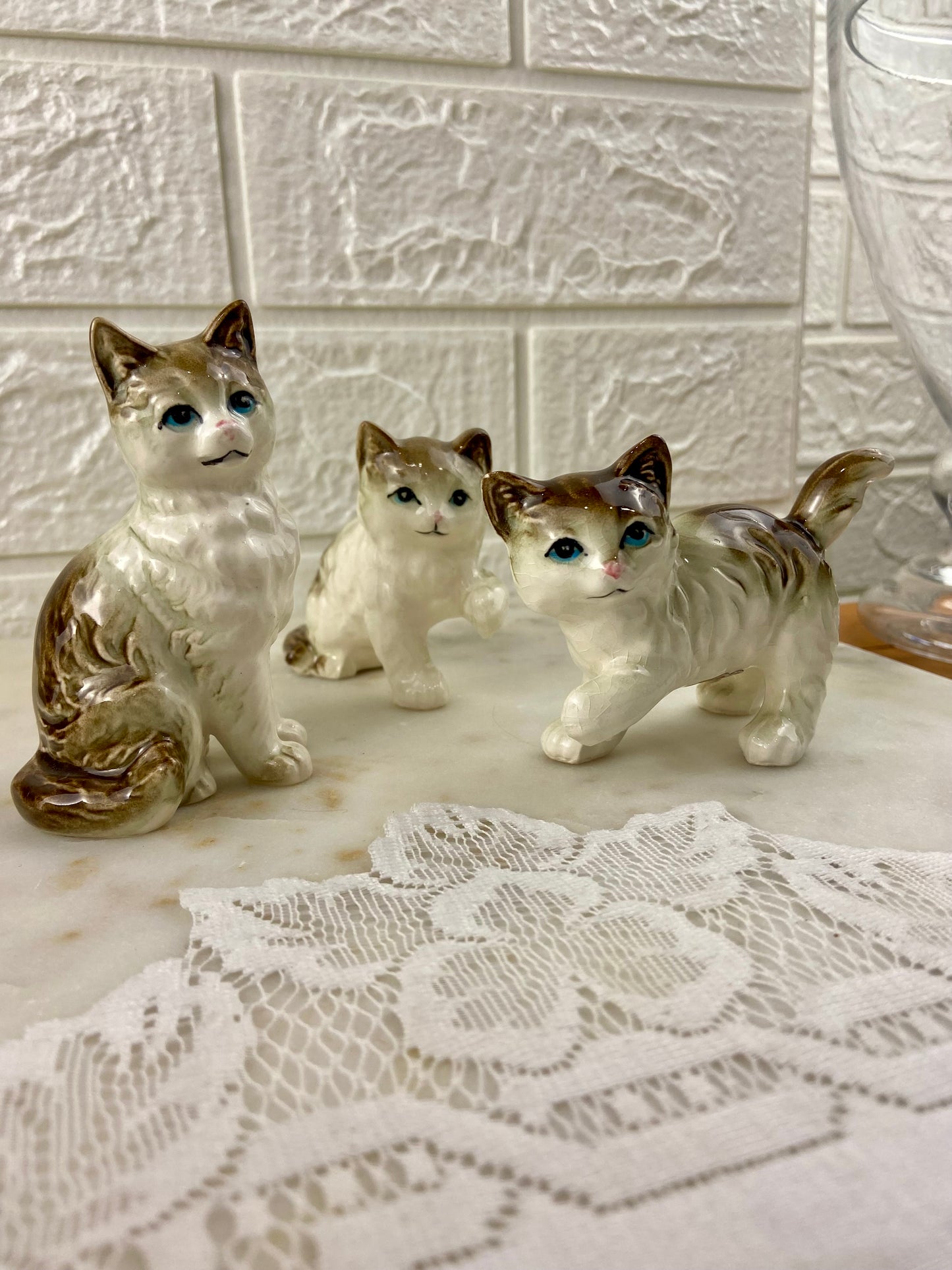 Small Hand Painted Porcelain Cats