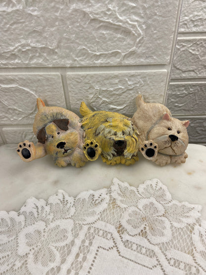 Hand Painted Trio of Dogs Key or Bag Holder