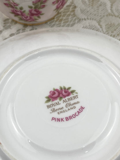 Royal Albert Bone China Saucer | Pink Brocade Pattern