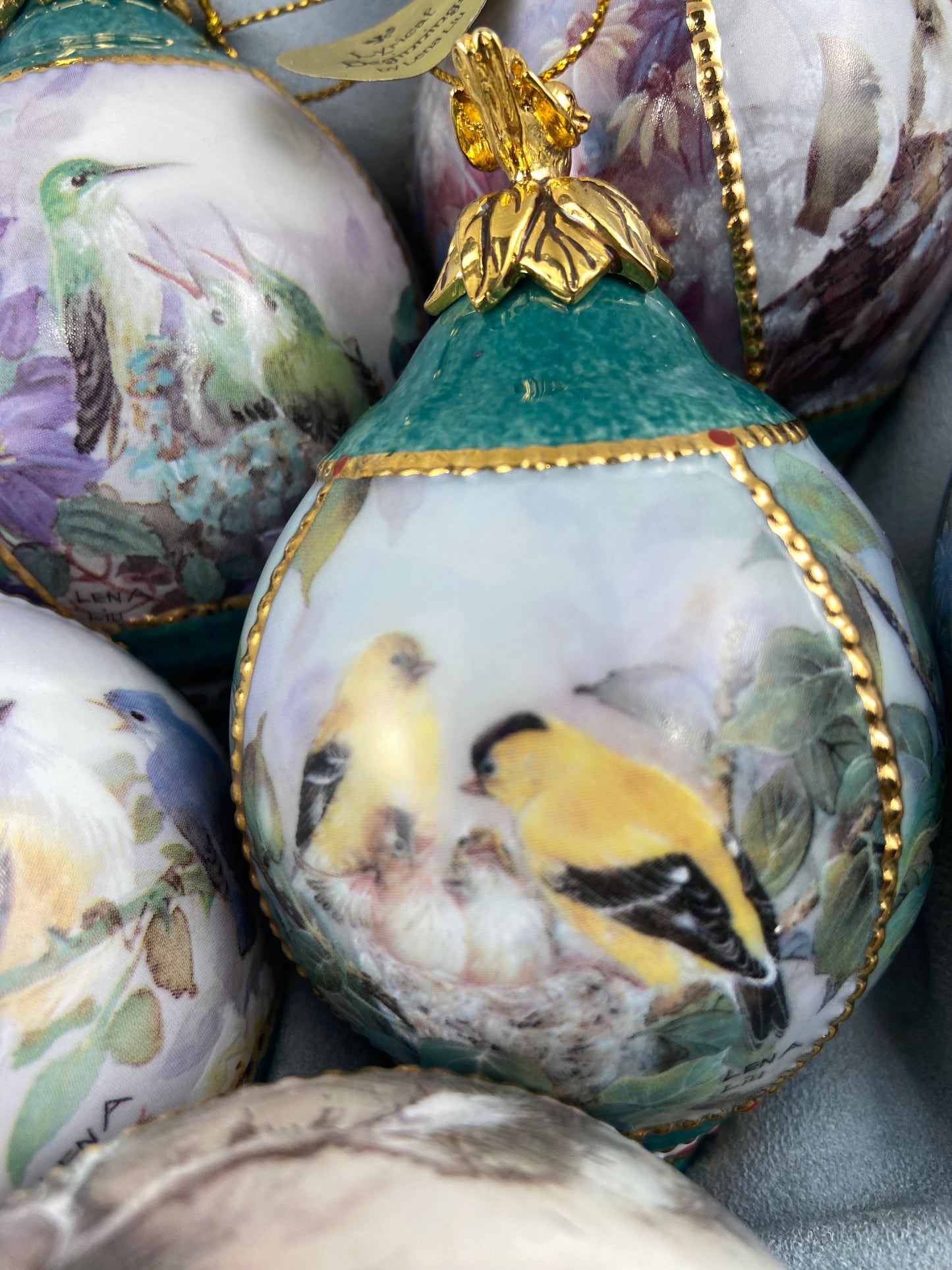 Hand Painted Porcelain Hanging Ornaments by Lena Liu | ‘Nature’s Poetry’ Collection