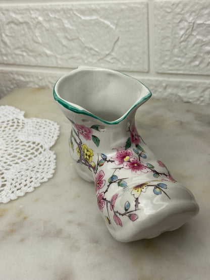 Old Foley James Kent Ltd. Porcelain Boot; Chinese Rose Pattern