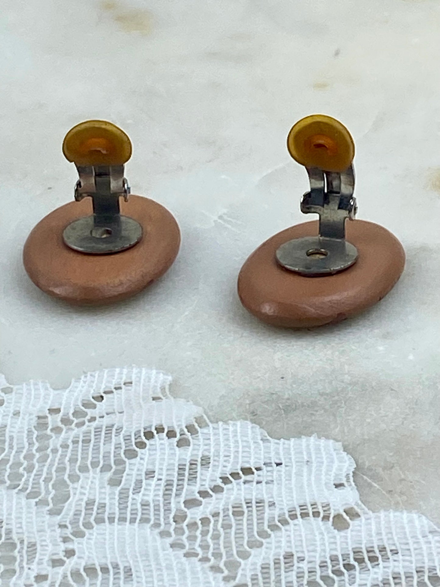 Hand Painted Wooden Earrings [Clip-Ons]