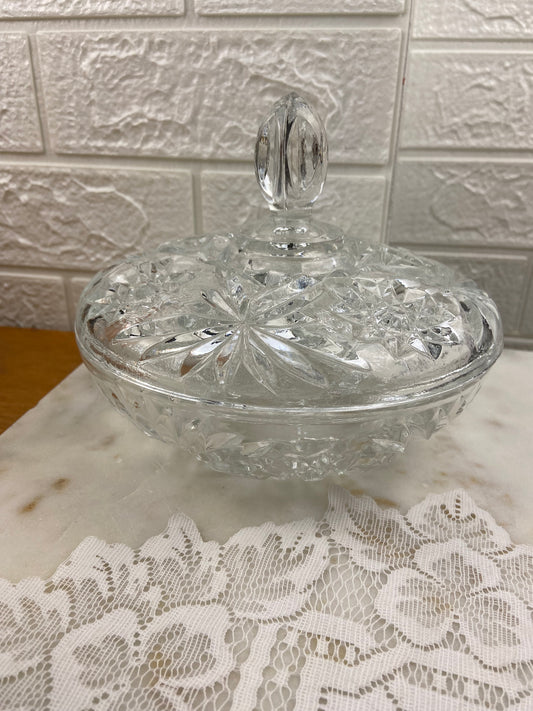 Early American Prescut (EAPC) Glass Candy Dish by Anchor Hocking