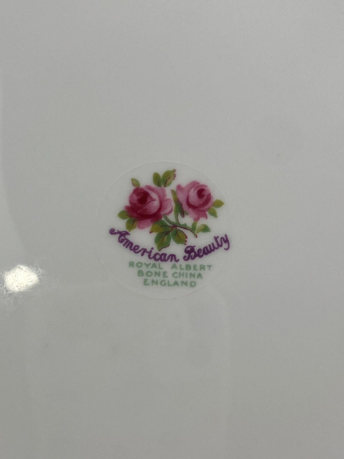 8.25” Royal Albert Porcelain Luncheon Plate | American Beauty Pattern