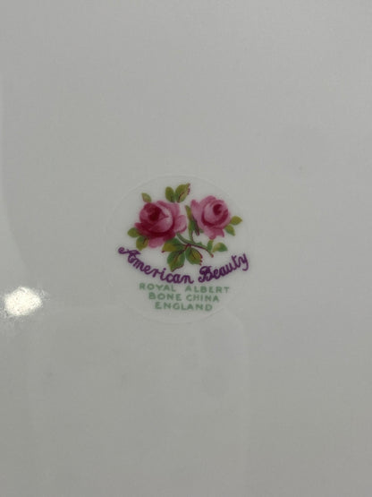 8.25” Royal Albert Porcelain Luncheon Plate | American Beauty Pattern