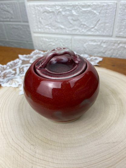 Small Pottery Jam Pot with Lid