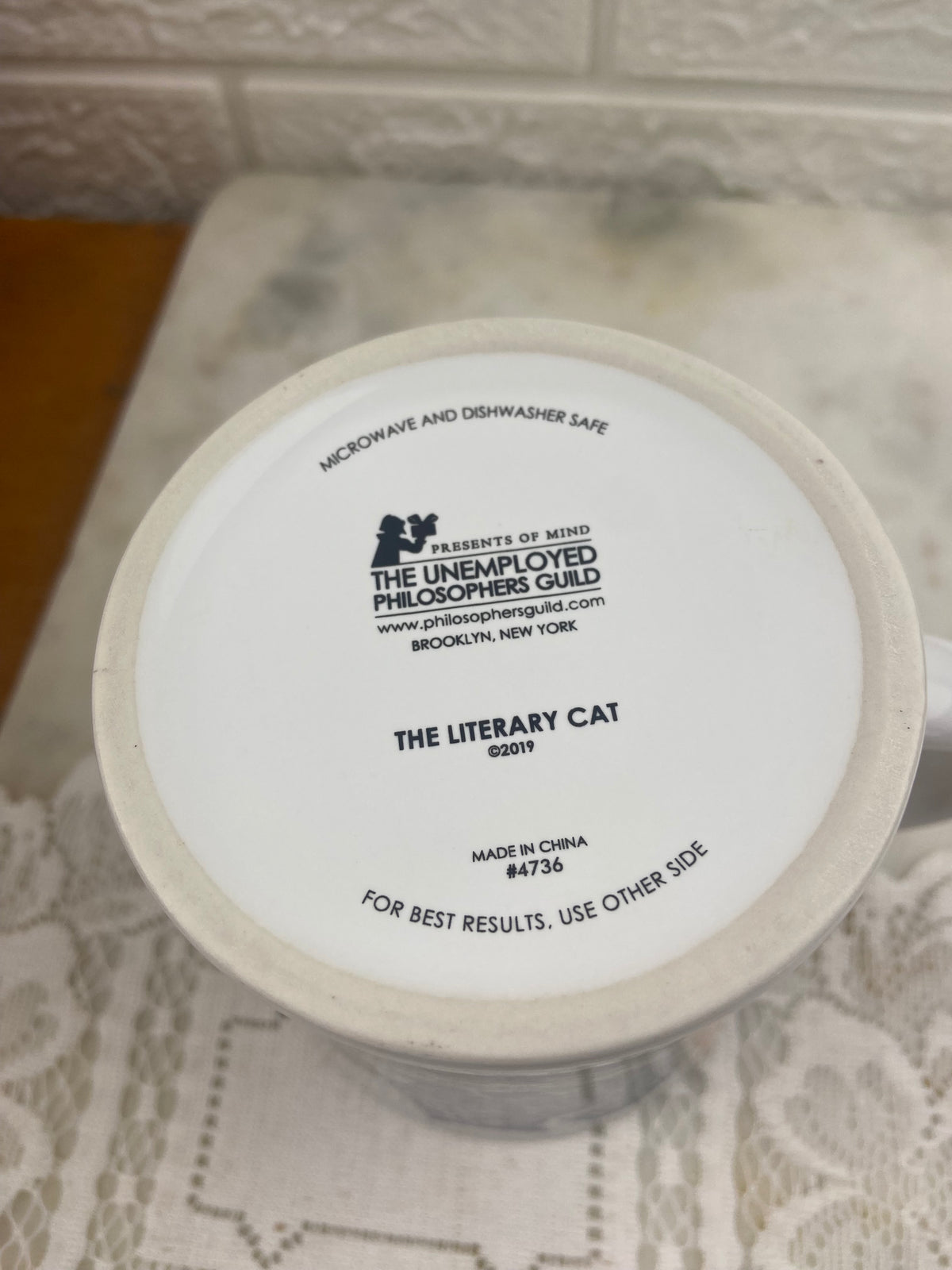 Literary Cat Coffee Mug Featuring 9 x Cat Silhouettes with Literary Quotes About Cats