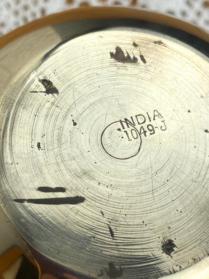 Round 3.5” Etched Polished Brass Vase