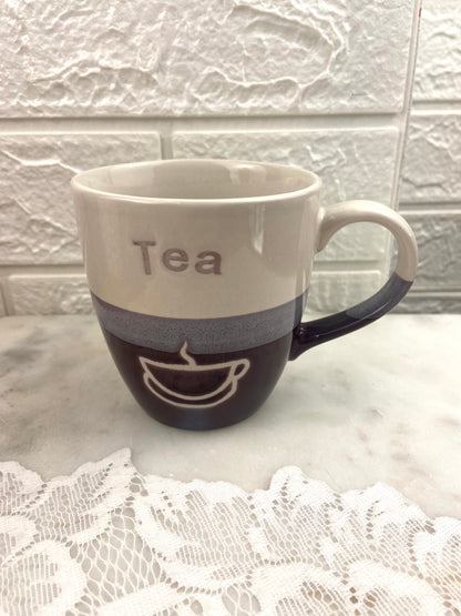 Small Striped Ceramic ‘Tea’ Mug by Rayware