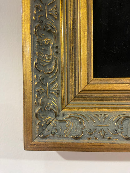 Beaded Lyre Bird Embroidery on Black Velvet; Framed