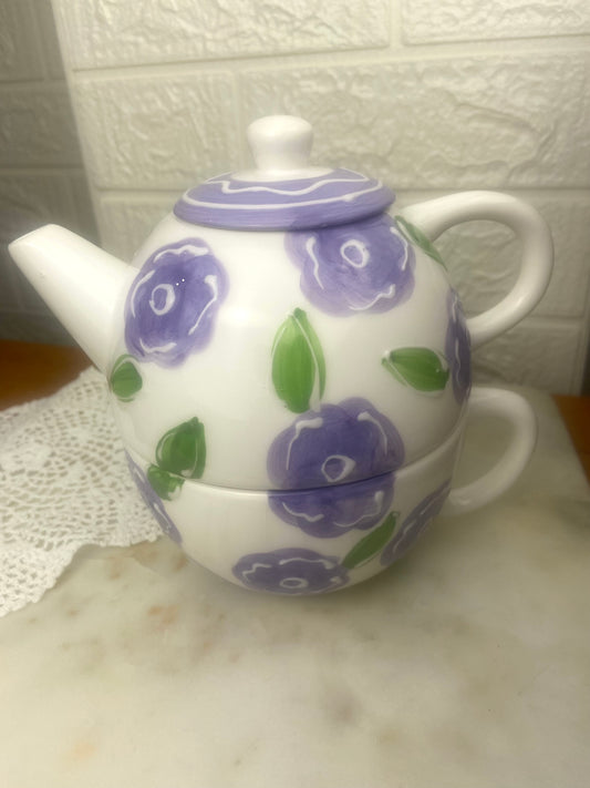 Hand Painted Teapot for One