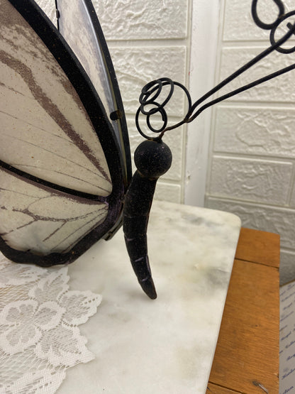 Metal and Glass Butterfly with Crystal Candle Votive