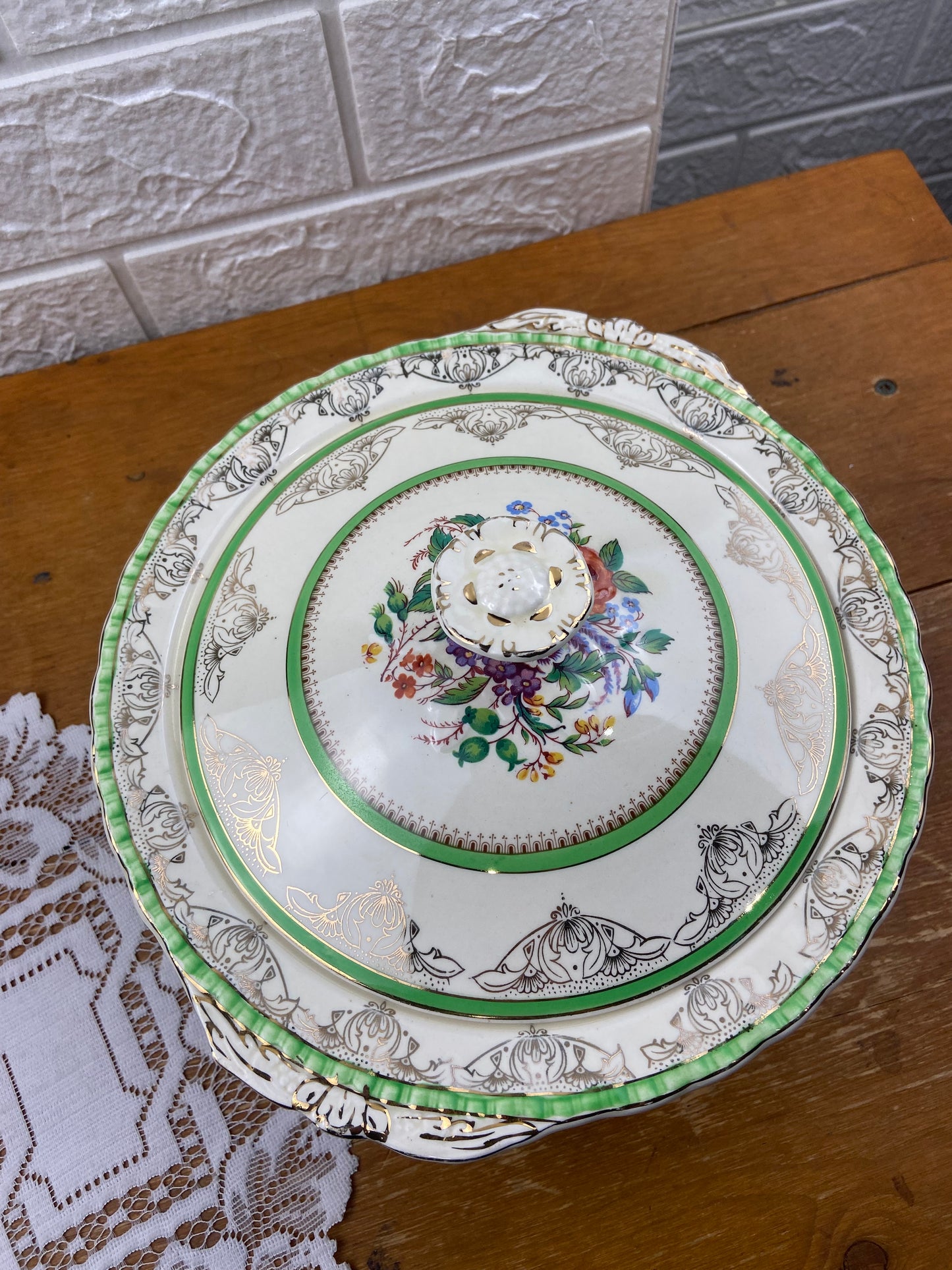 Porcelain Lidded Serving Bowl by W.H. Grindley