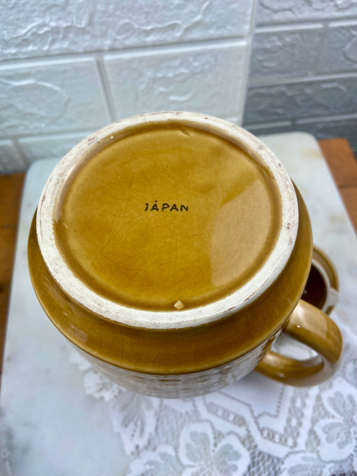 7.5” Ceramic MCM Coffee Pot | Butterscotch Glaze