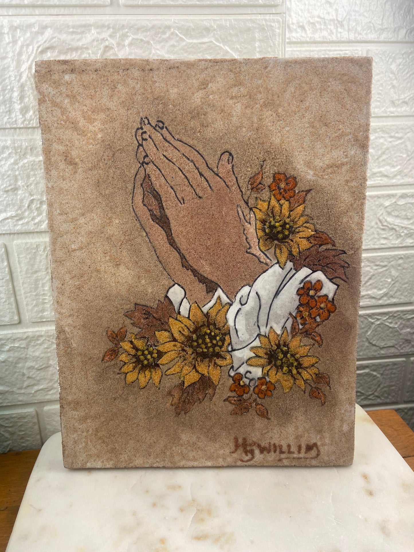 Original Sand Painting ‘Hands’ by Kootenay Artist Helen Gwillim