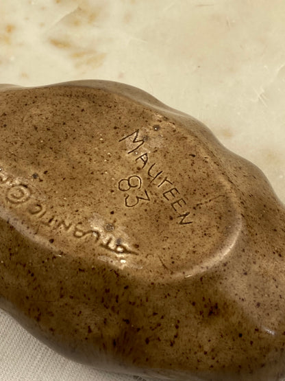 Handmade Ceramic Potato-Shaped Sour Cream Dish with Lid