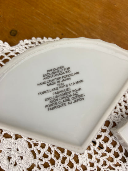 Vintage Avon | Porcelain Fan-Shaped Trinket Box