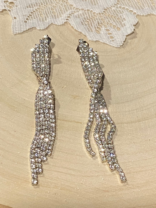 Long Rhinestone Dangle Earrings [Posts]