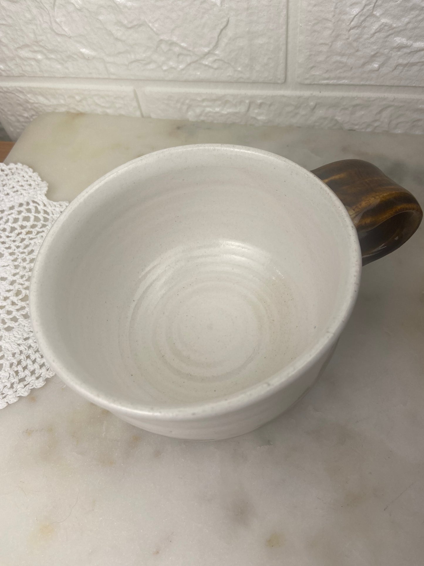 Handmade Pottery Soup Bowl with Handle