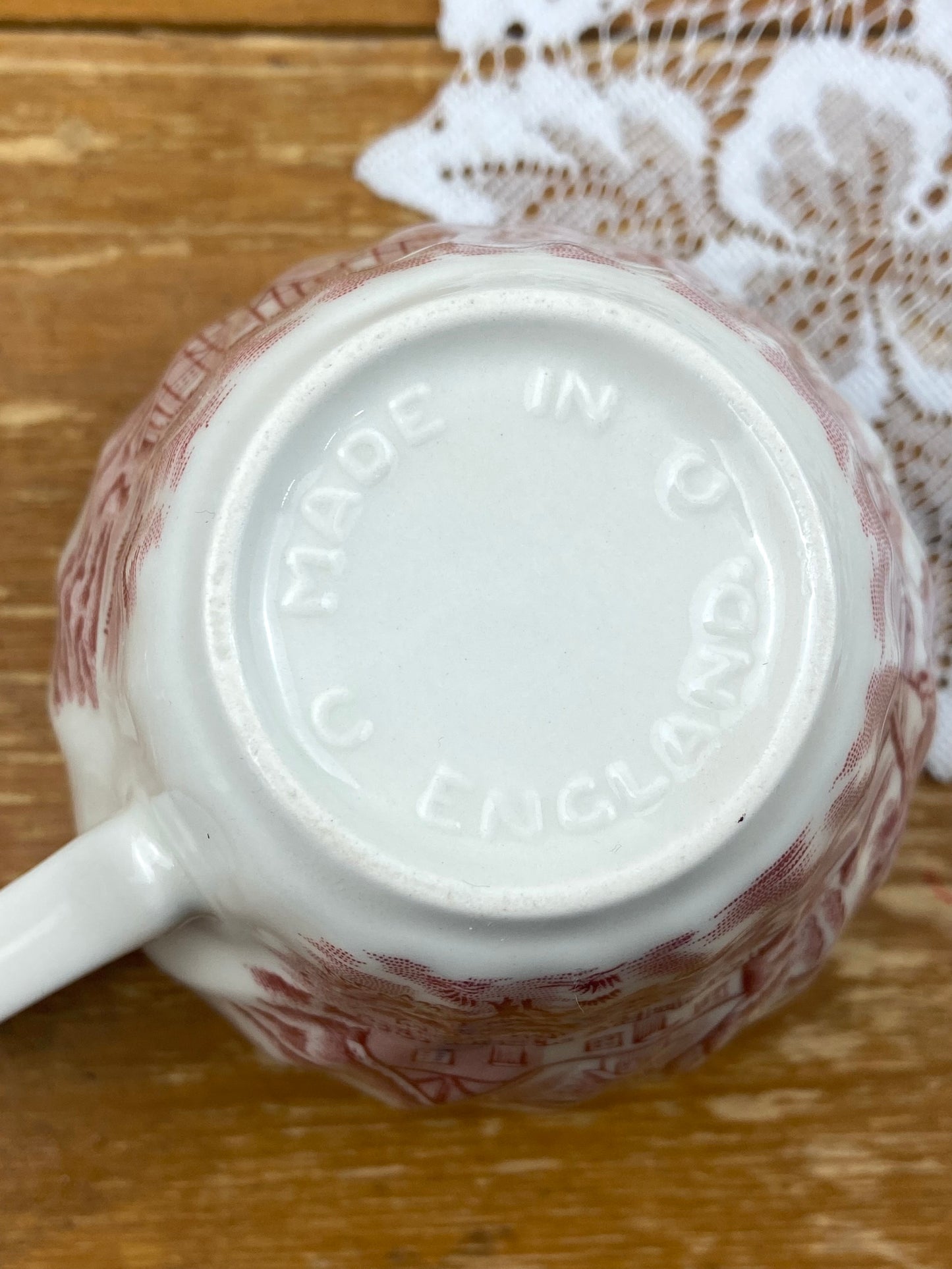 Pink Porcelain Teacup by Churchill | ‘The Brook’ Pattern