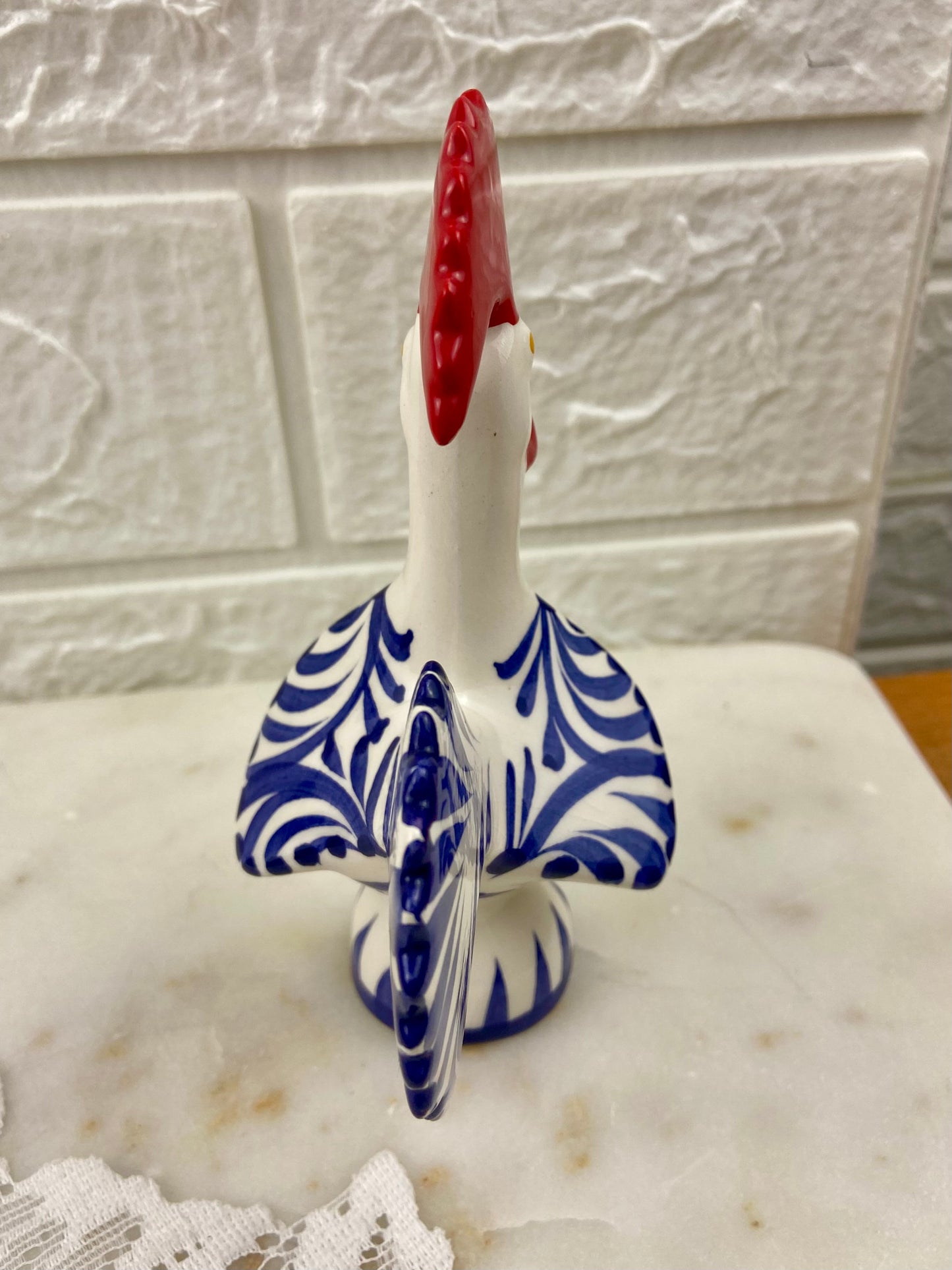 Hand Painted Porcelain Rooster 5”